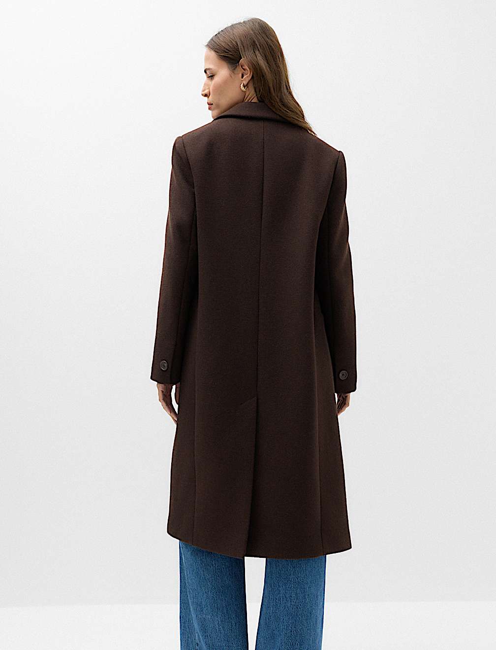 Longline Tailored Coat with Wool