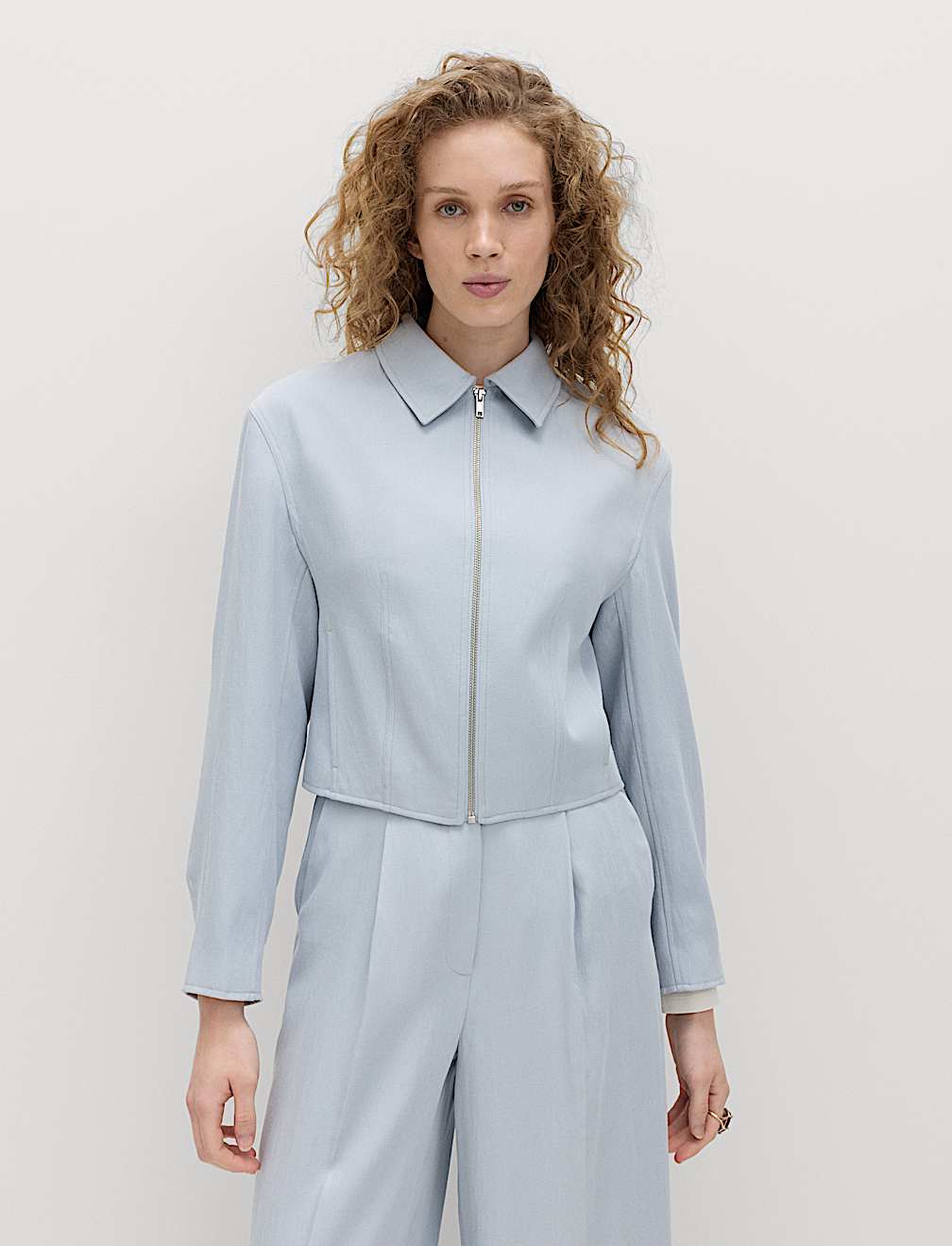 Zip Through Jacket with Linen