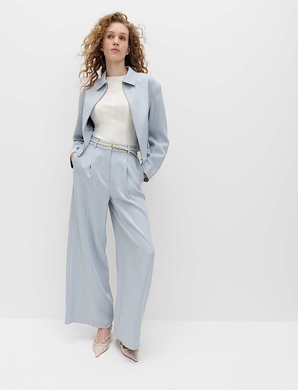 Zip Through Jacket with Linen