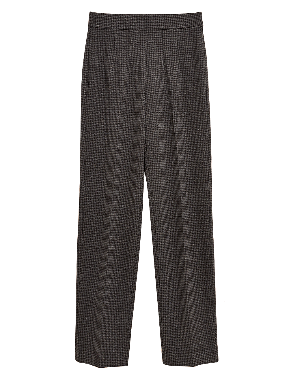 Jersey Houndstooth Straight Leg Trousers