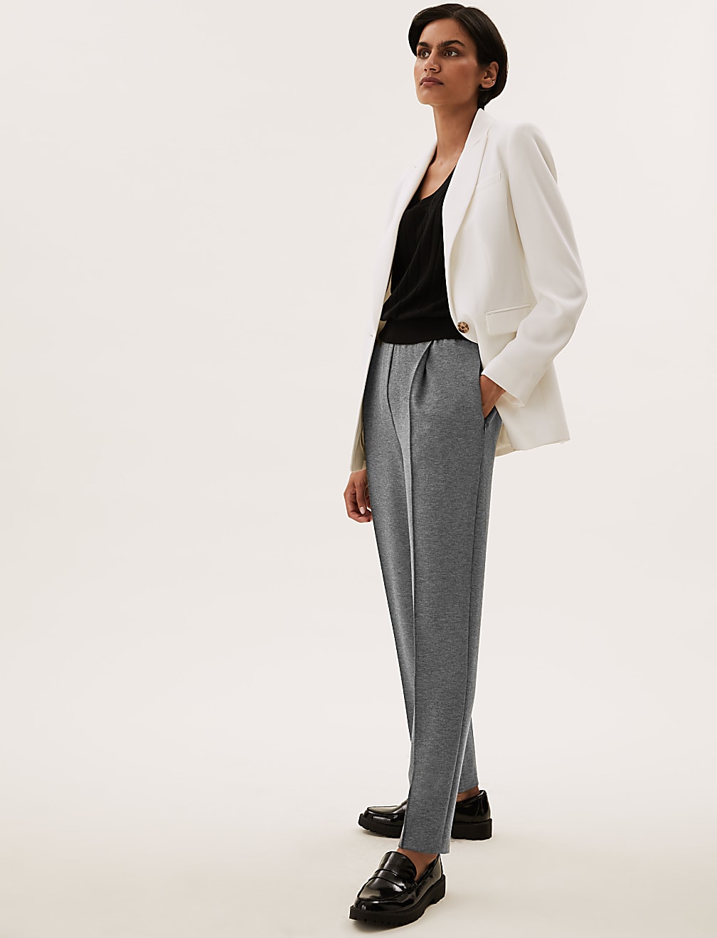 Jersey Tapered Ankle Grazer Trousers
