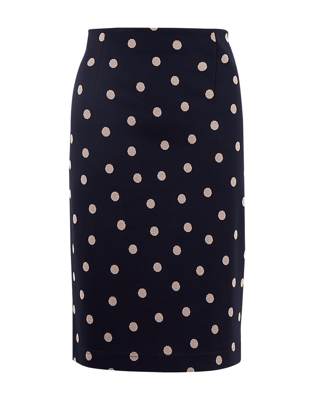 Polka Dot Jersey Pencil Skirt