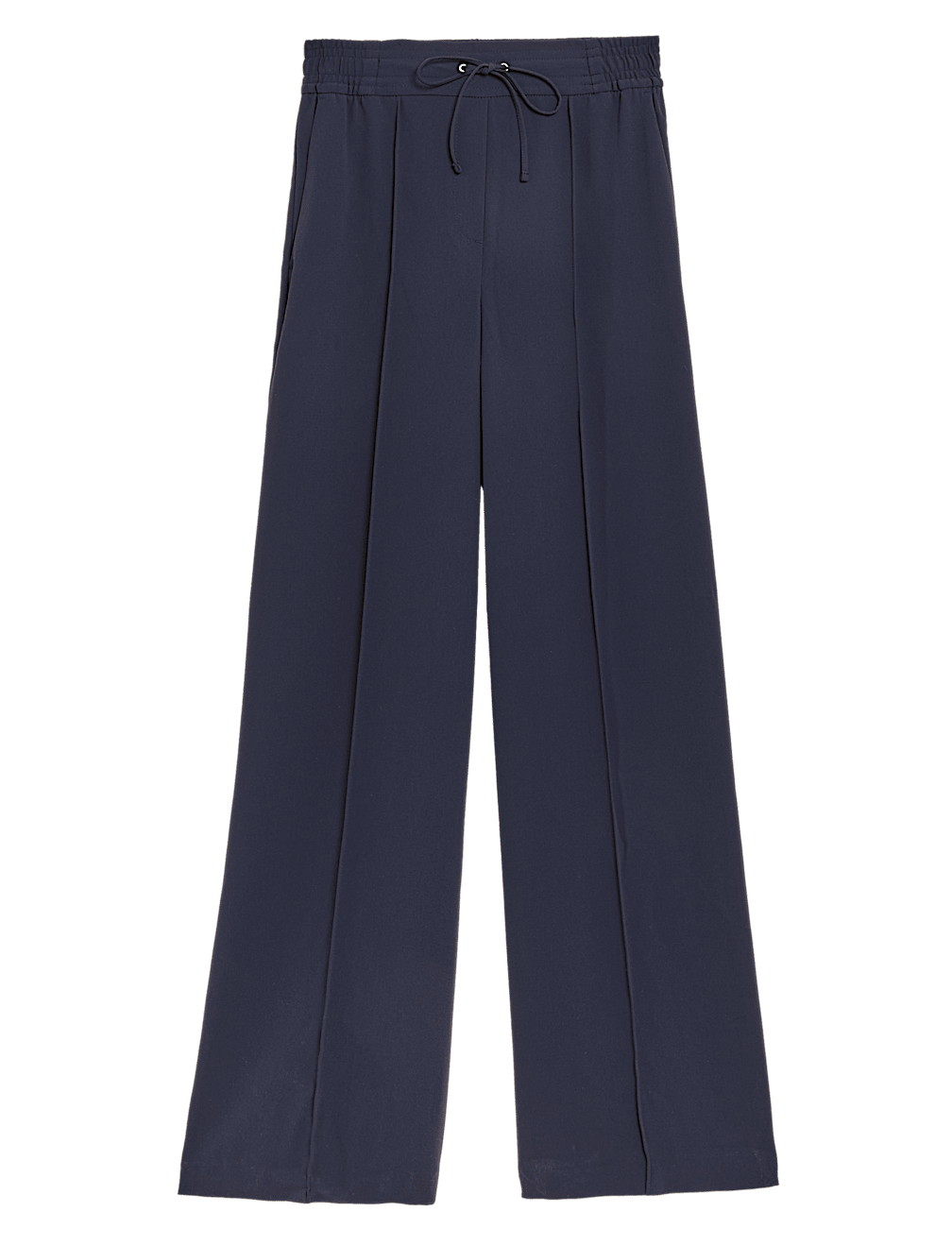 Crepe Drawstring Wide Leg Trousers