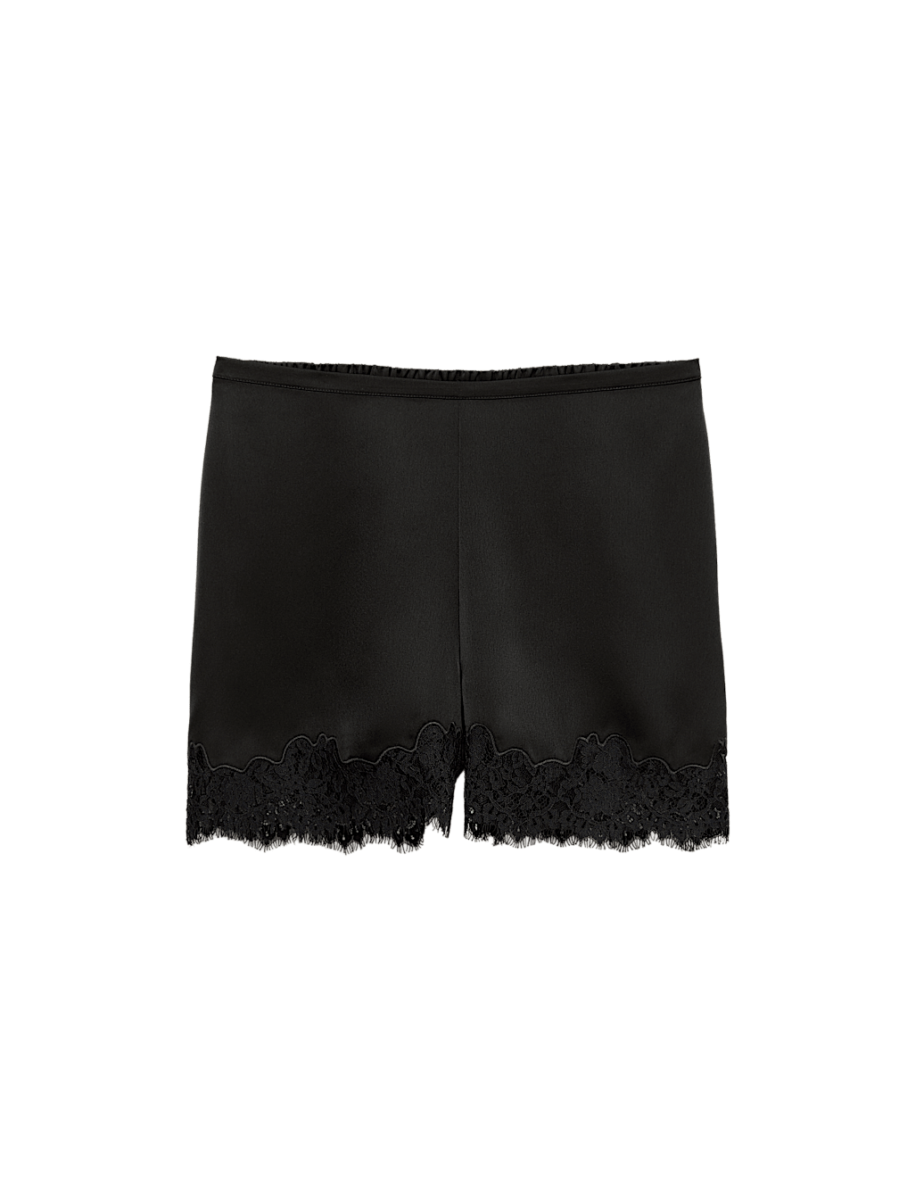 Satin Lace Trim Shorts
