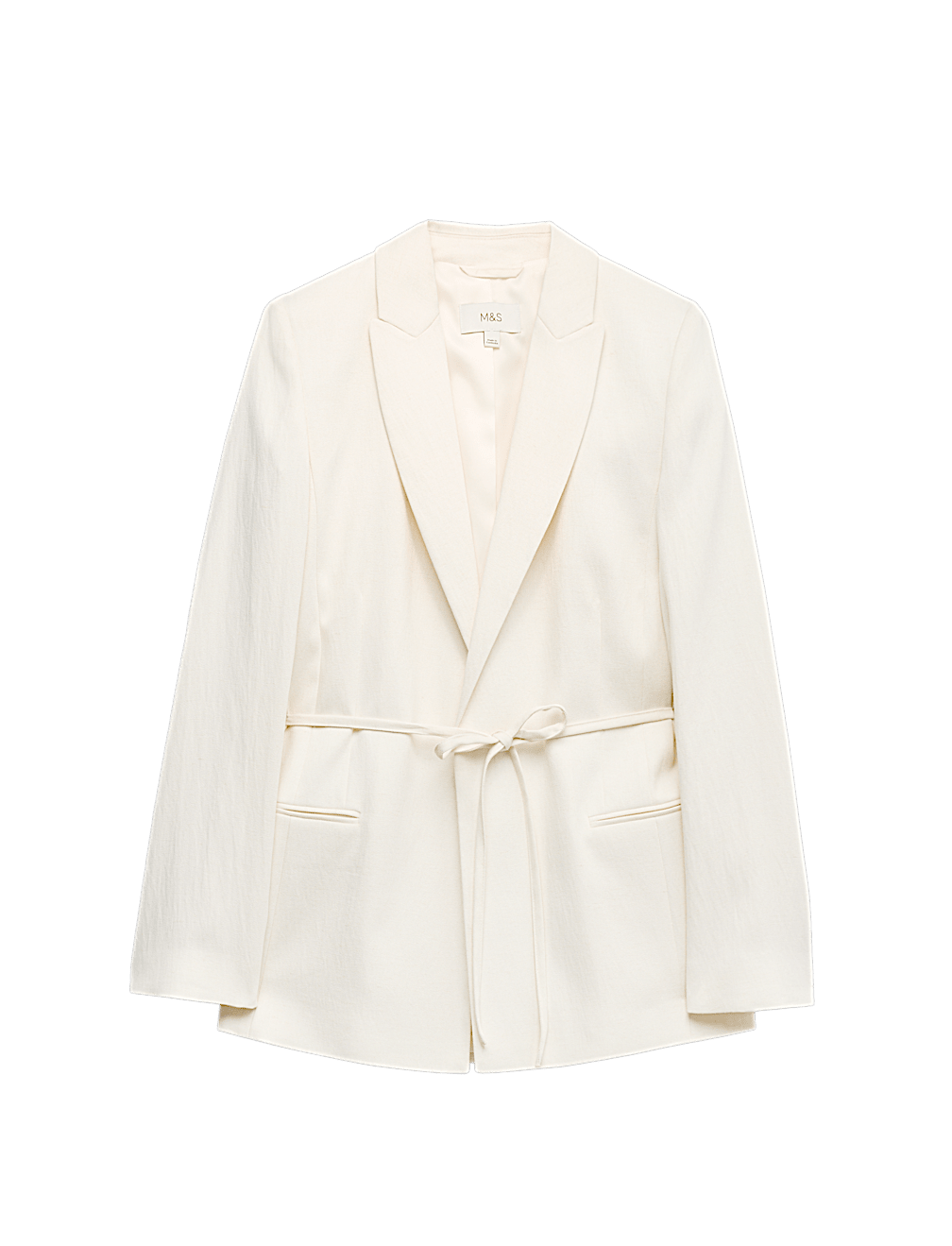 Tie Belted Blazer with Linen