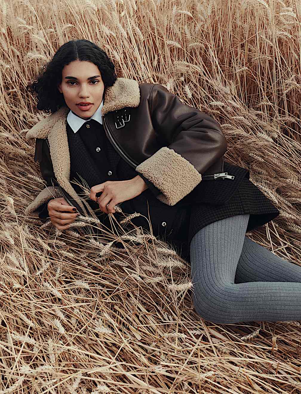 Micro Dogtooth Check Mini A-Line Skirt