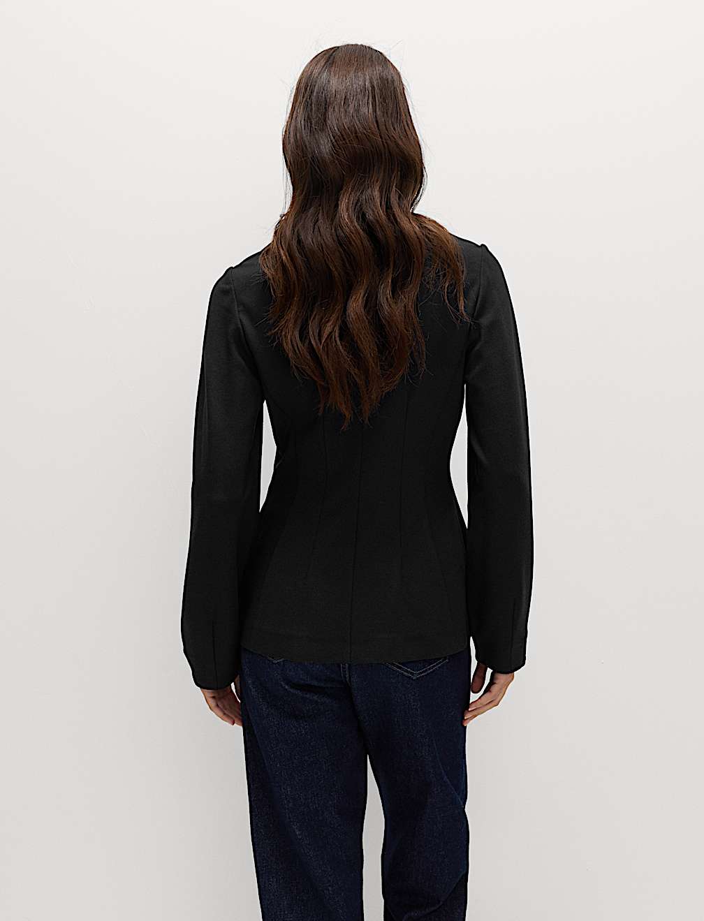 Ponte Collarless Tailored Jacket