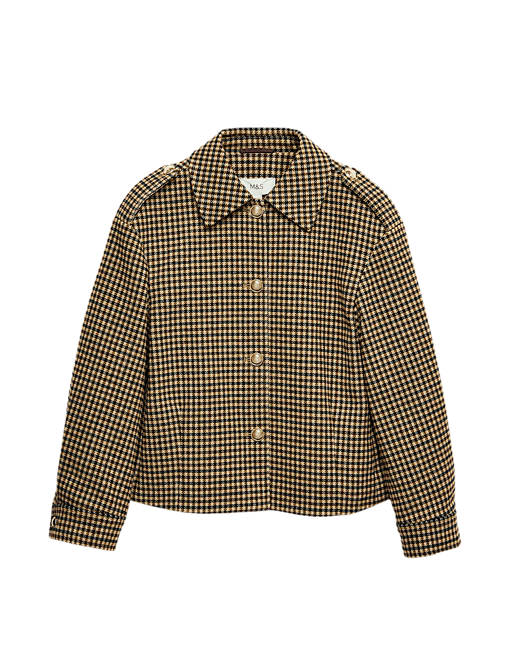Checked Collared Short Jacket