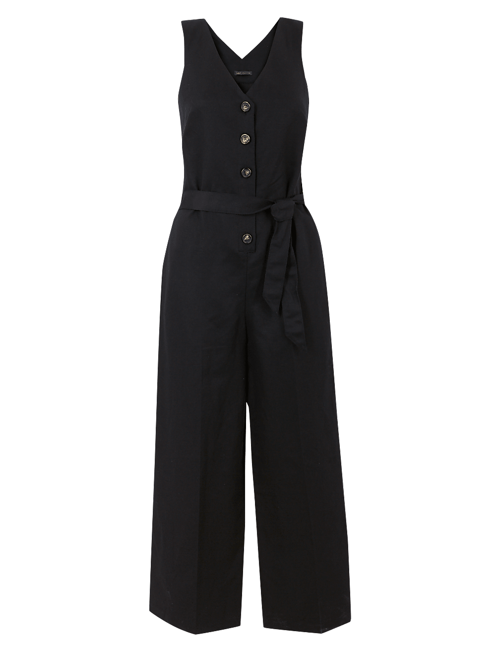 Linen Rich Button Detailed Jumpsuit