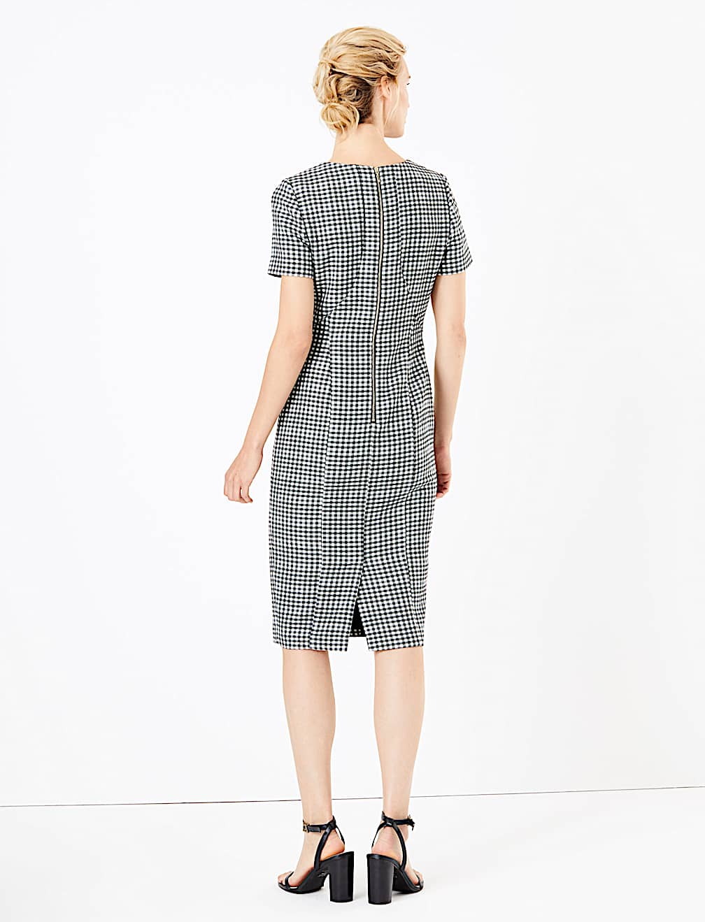 Checked Midi Bodycon Dress
