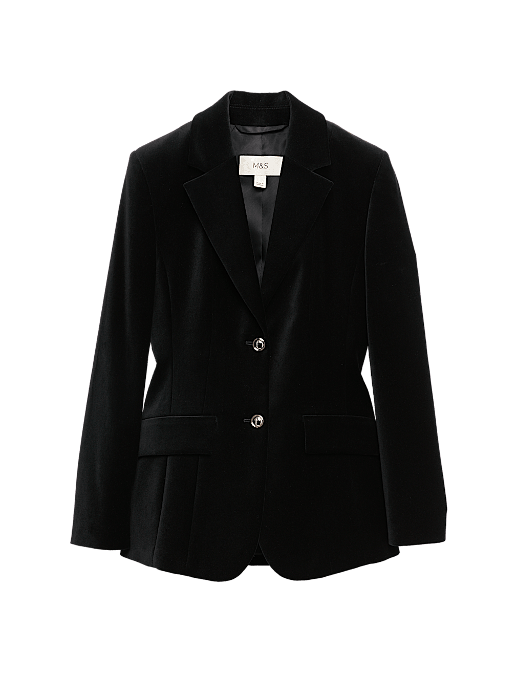 Cotton Rich Velvet Waisted Tailored Blazer