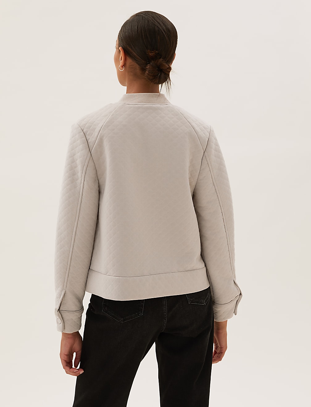 Jersey Quilted Bomber Jacket