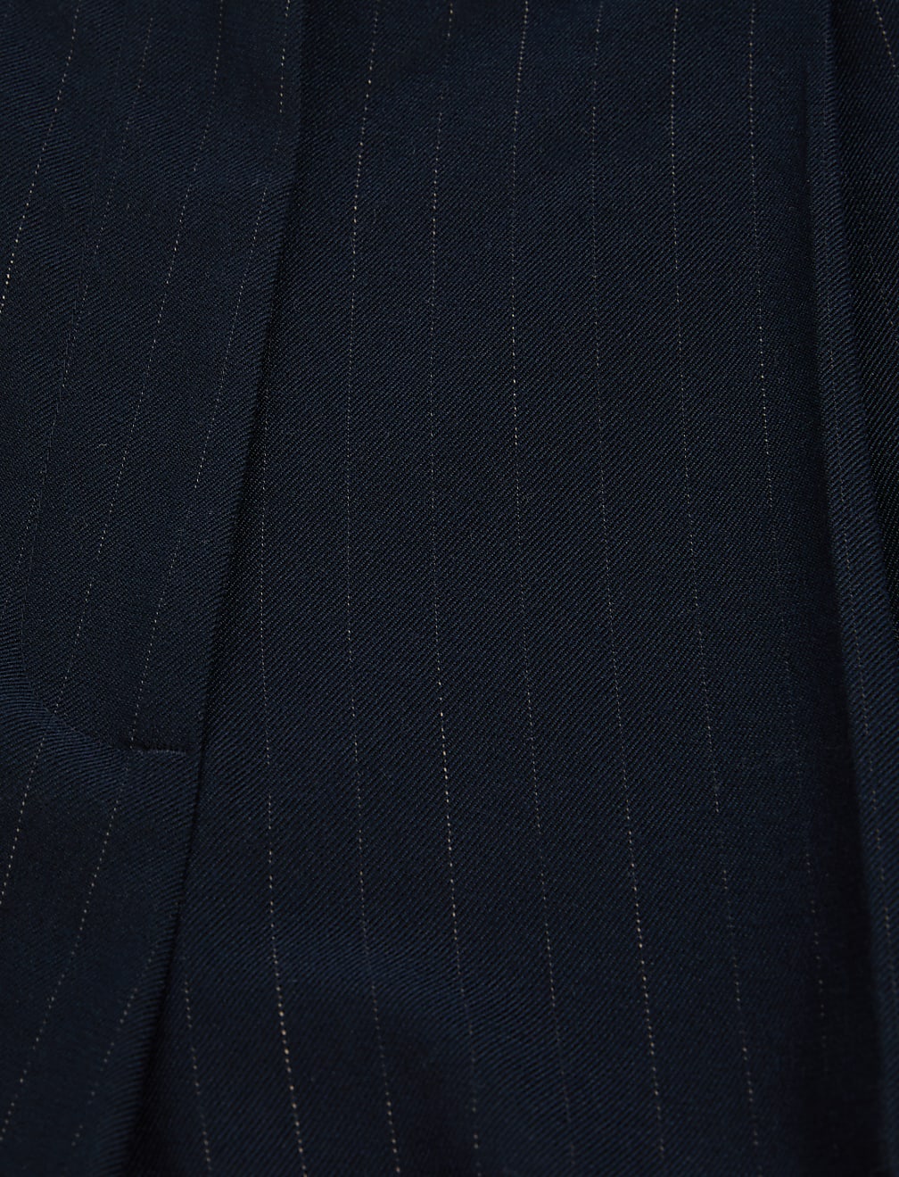 Pinstripe Pleat Front Wide Leg Trousers