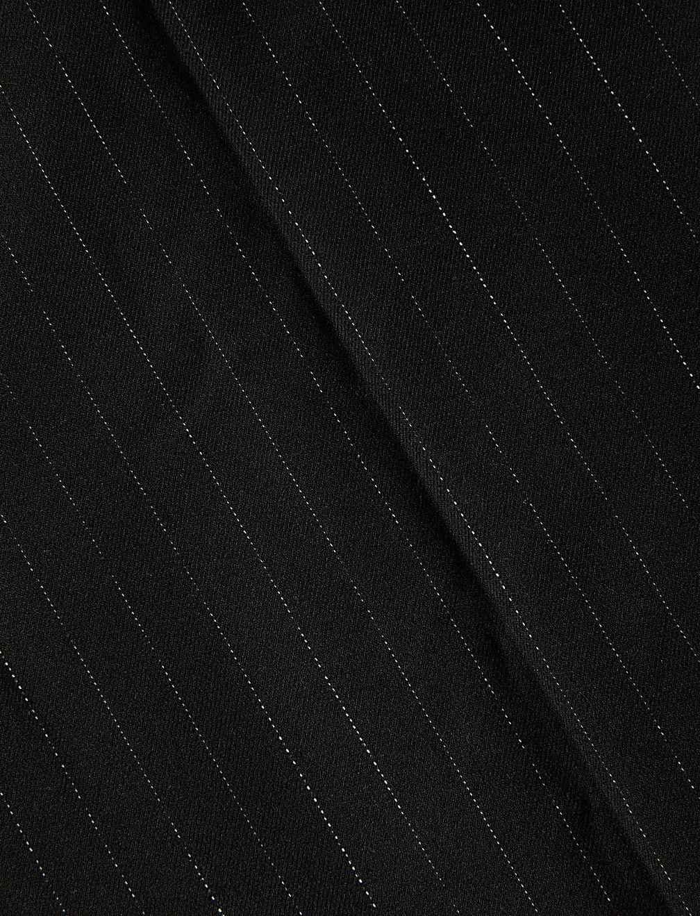 Pinstripe Pleat Front Wide Leg Trousers
