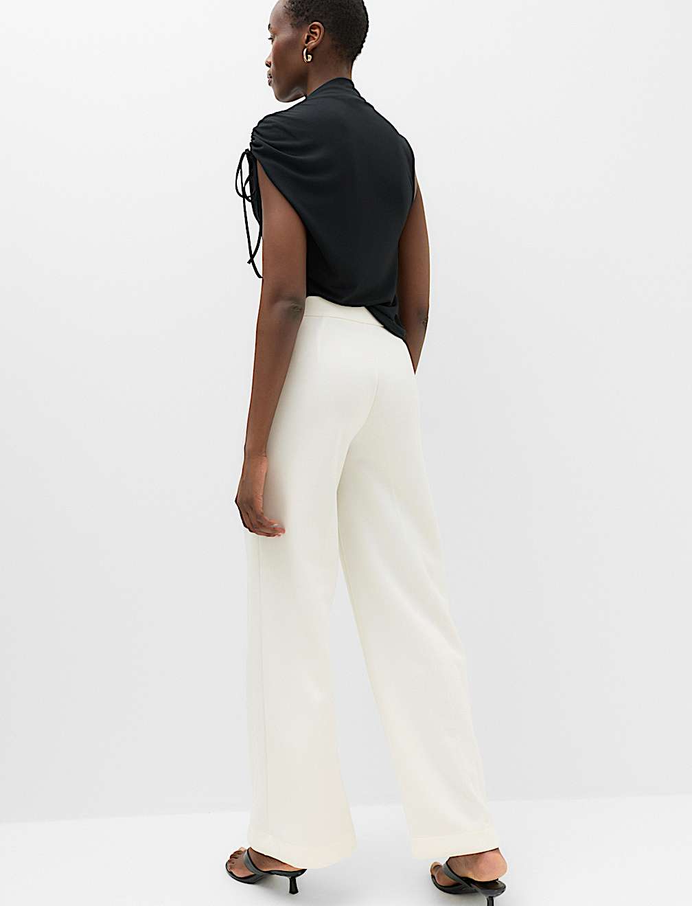 Premium Jersey Seam Detail Wide Leg Trousers