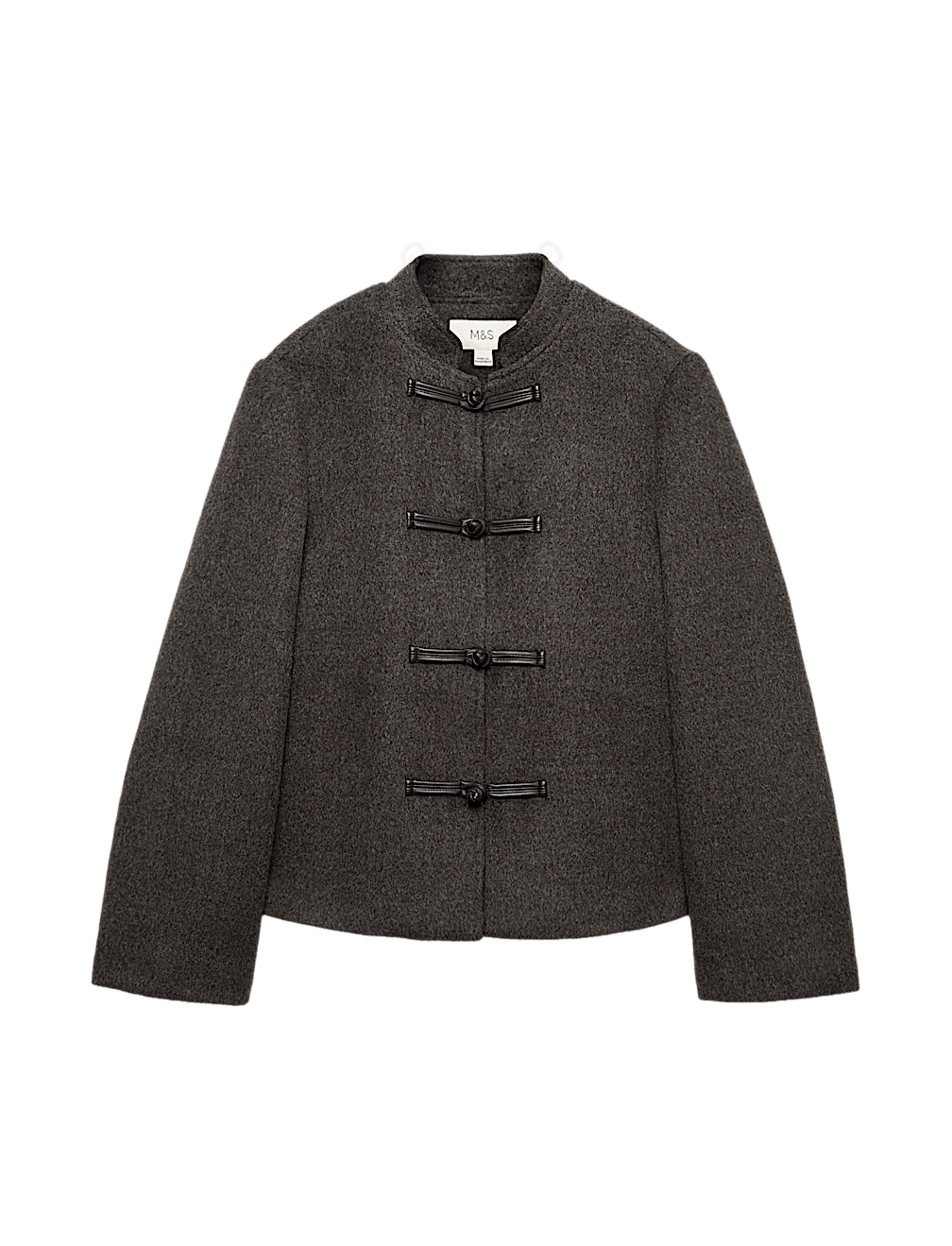 Textured Knot Button Detail Short Jacket
