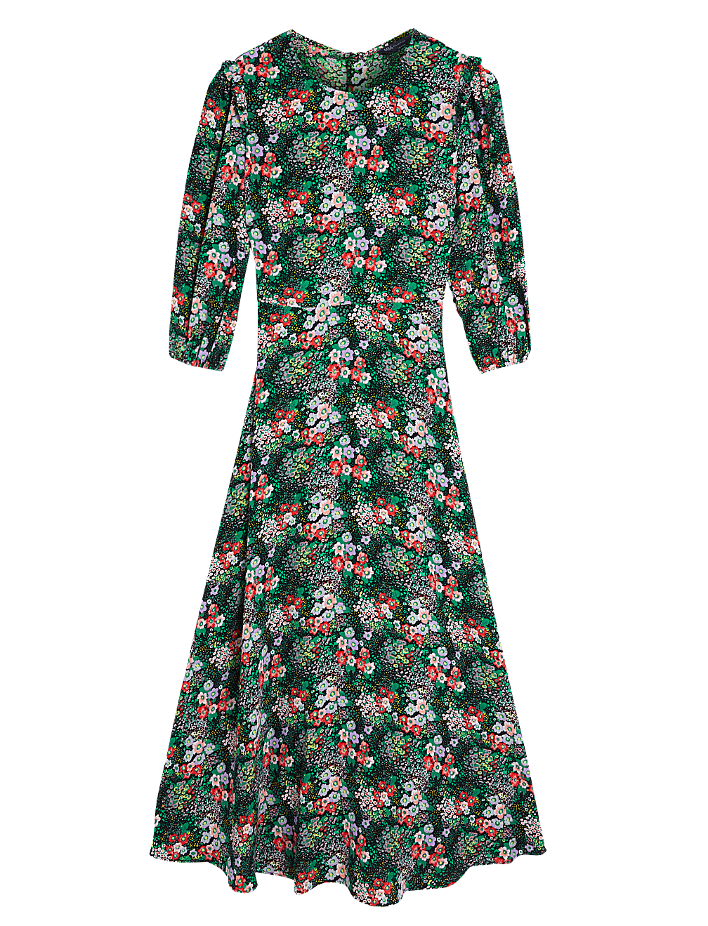 Floral Frill Detail Midaxi Tea Dress