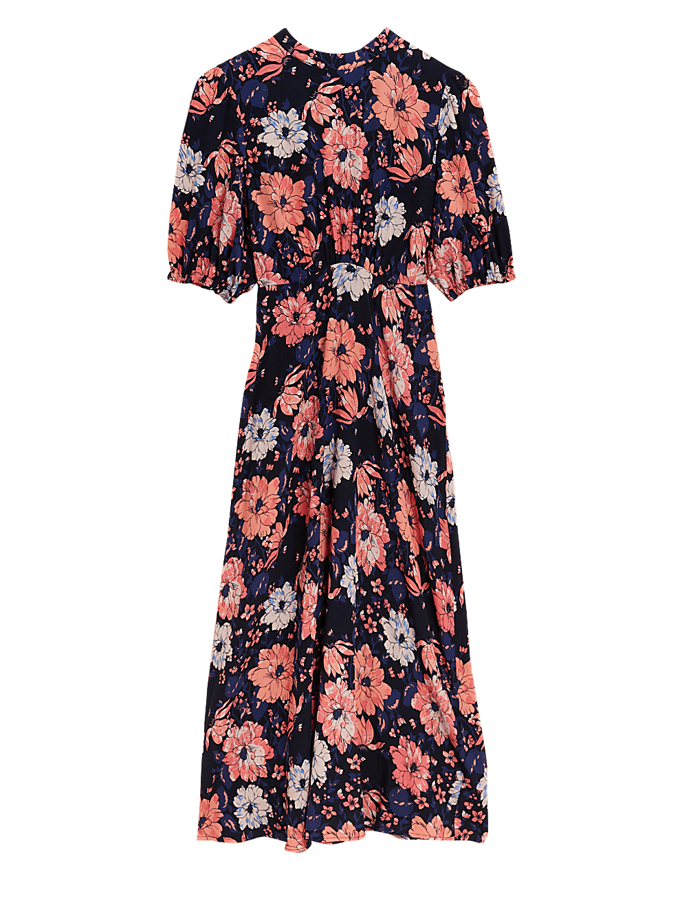 Floral Round Neck Midaxi Tea Dress