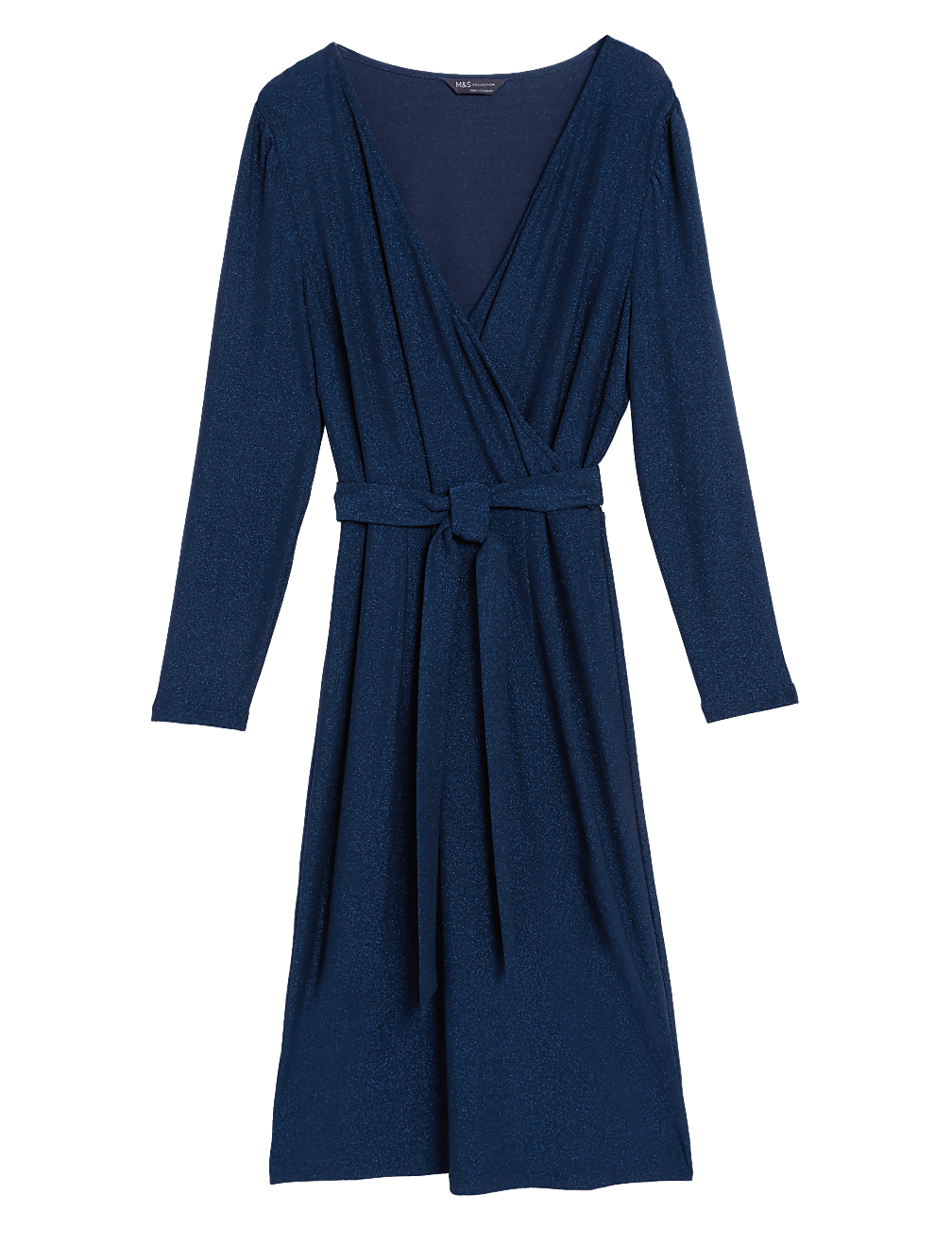 V-Neck Midi Wrap Dress
