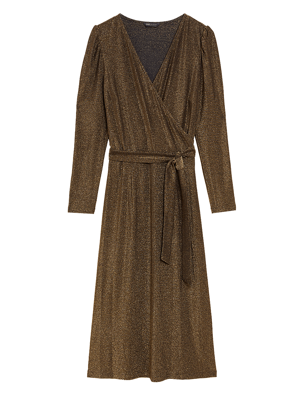 V-Neck Midi Wrap Dress