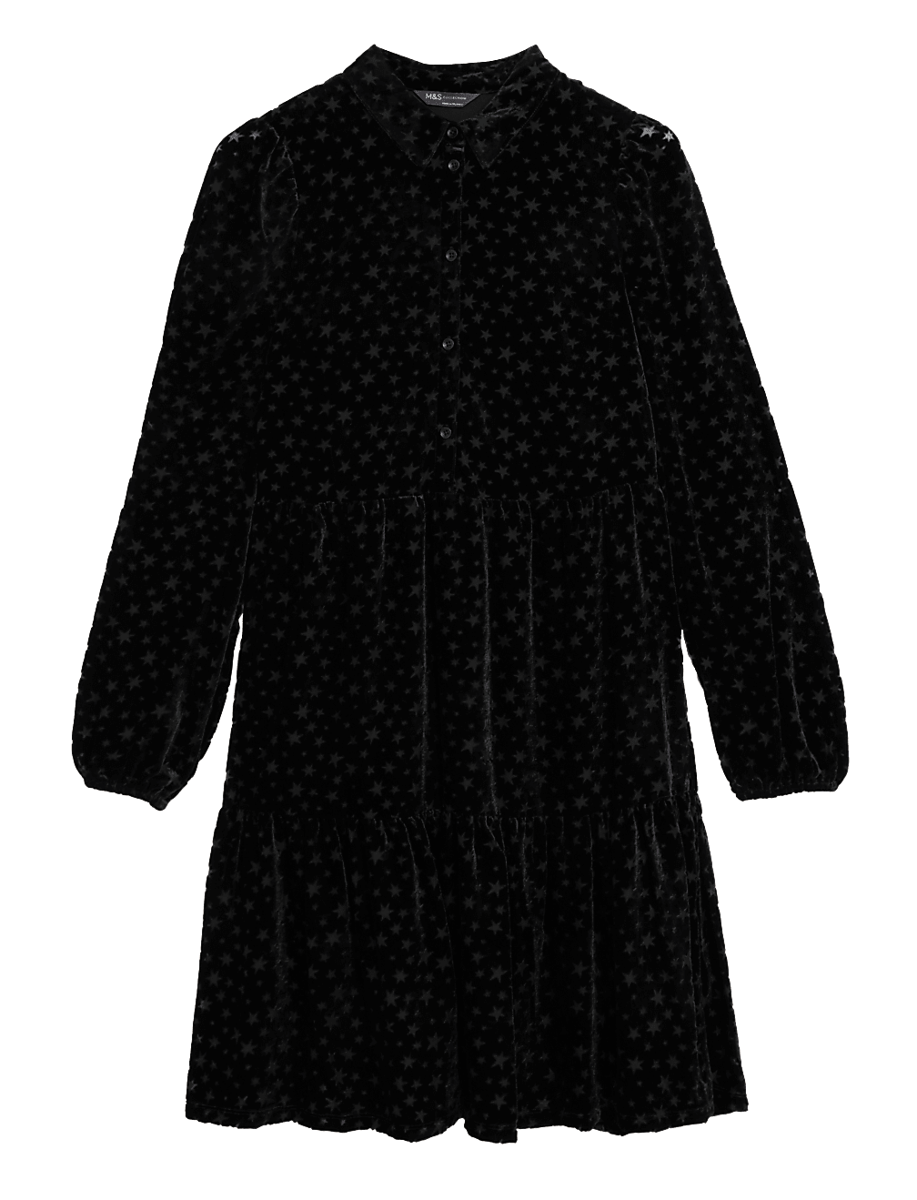 Star Devore Knee Length Shirt Dress