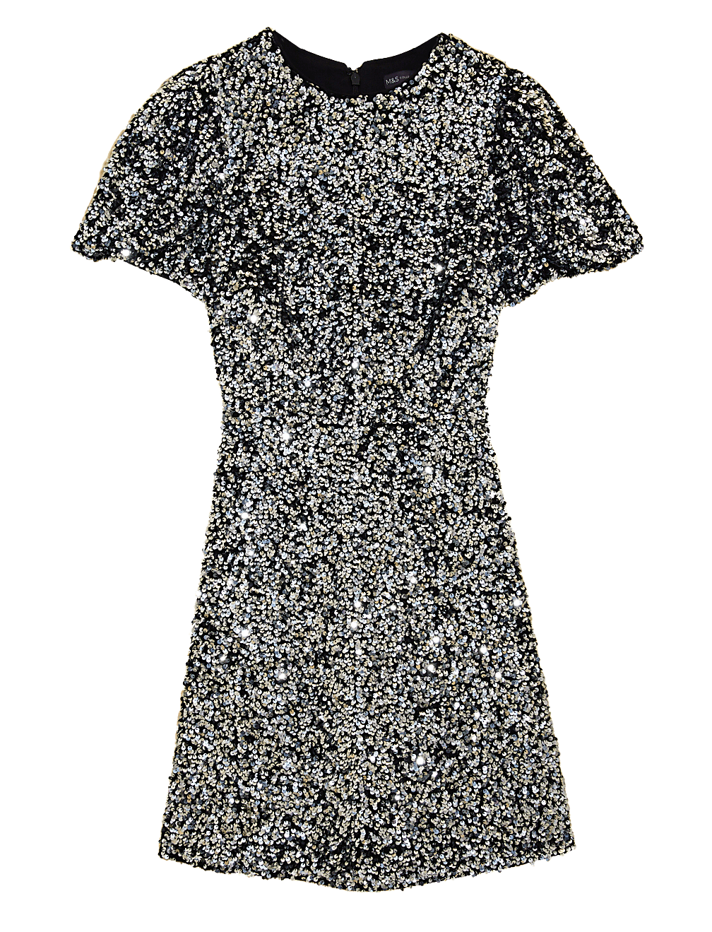 Sequin Round Neck Knee Length Tea Dress