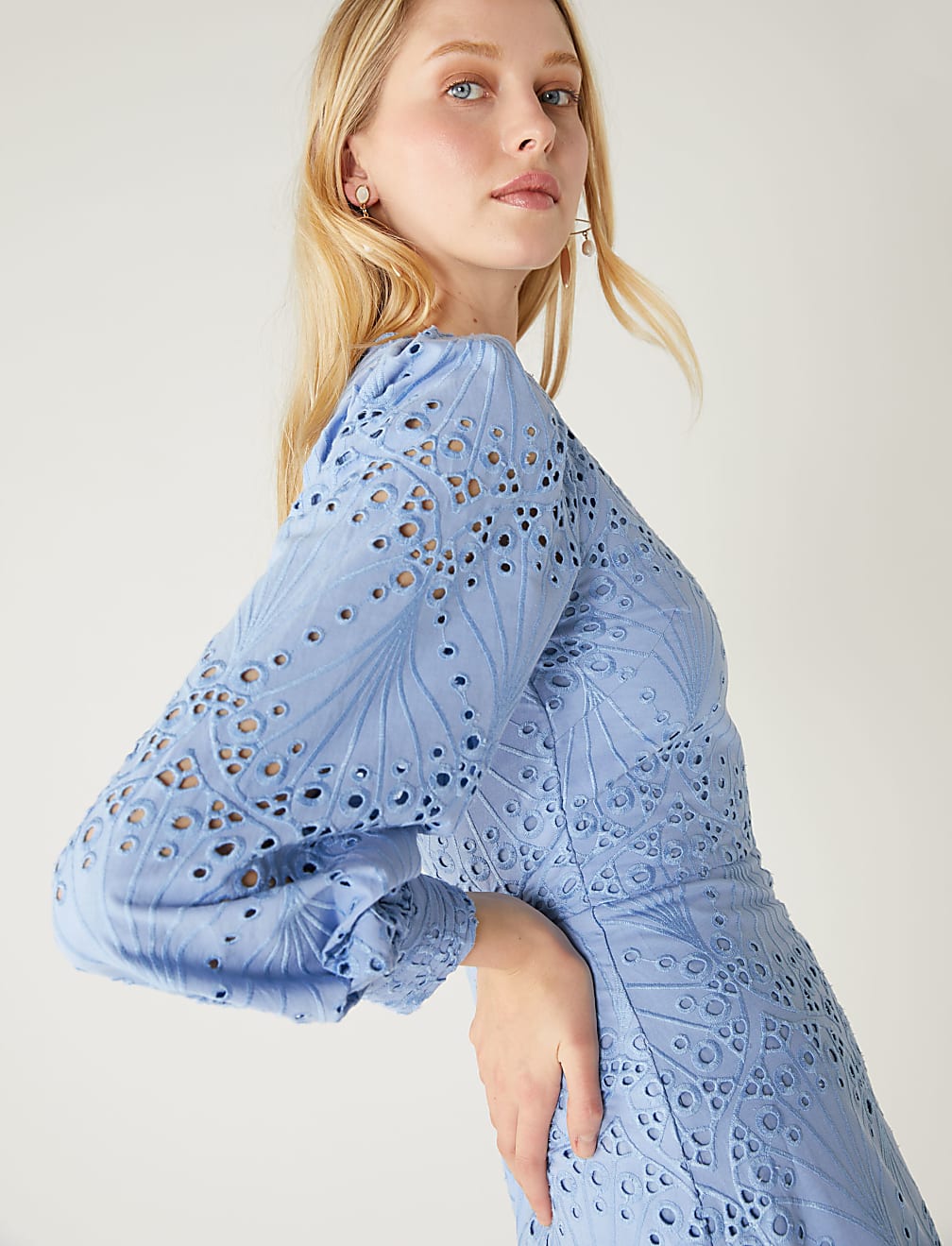 Pure Cotton Broderie Midaxi Tea Dress