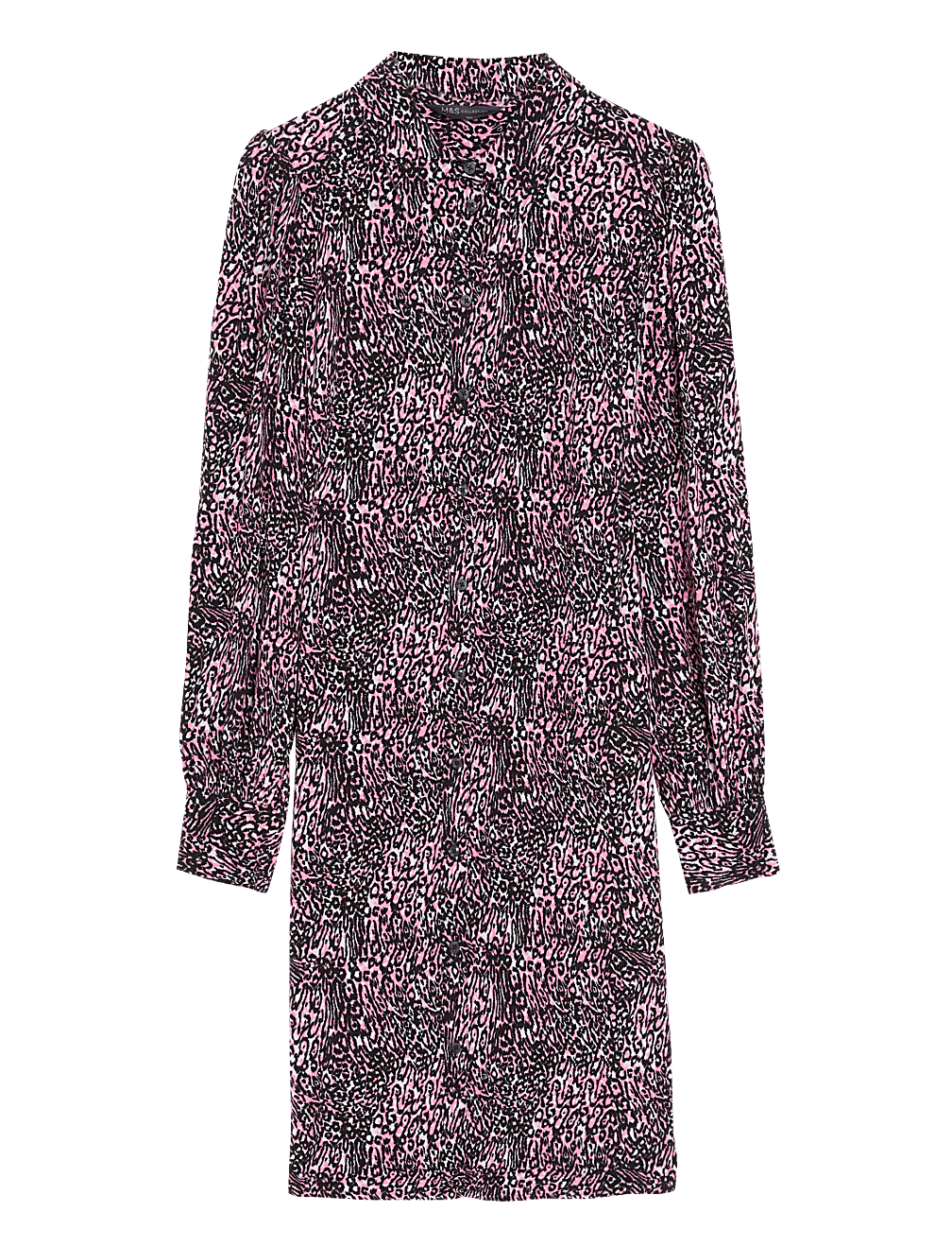 Animal Print Knee Length Shirt Dress