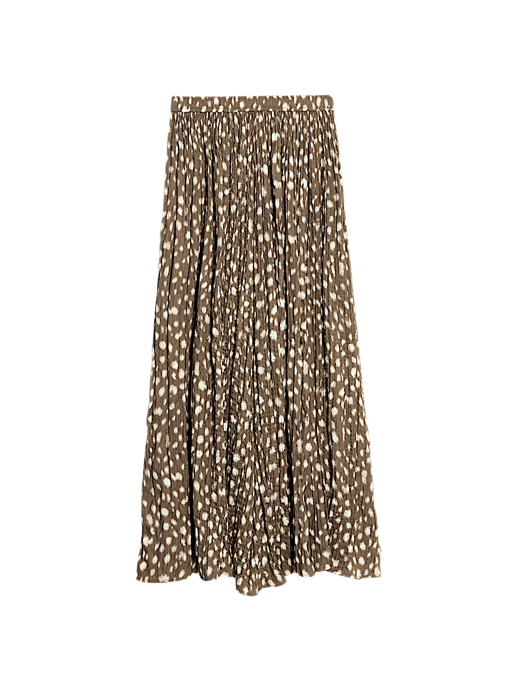 Animal Print Pleated Midaxi Skirt