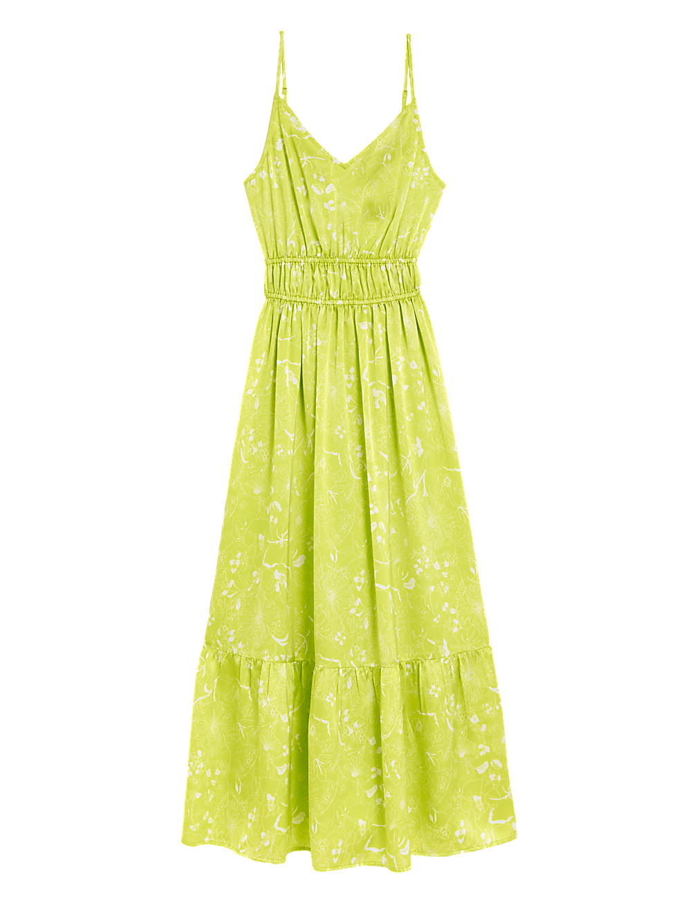 Printed V-Neck Midaxi Waisted Dress