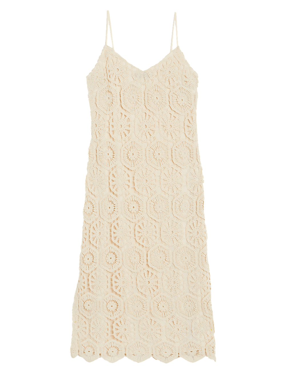 Cotton Rich Textured Midi Slip Dress