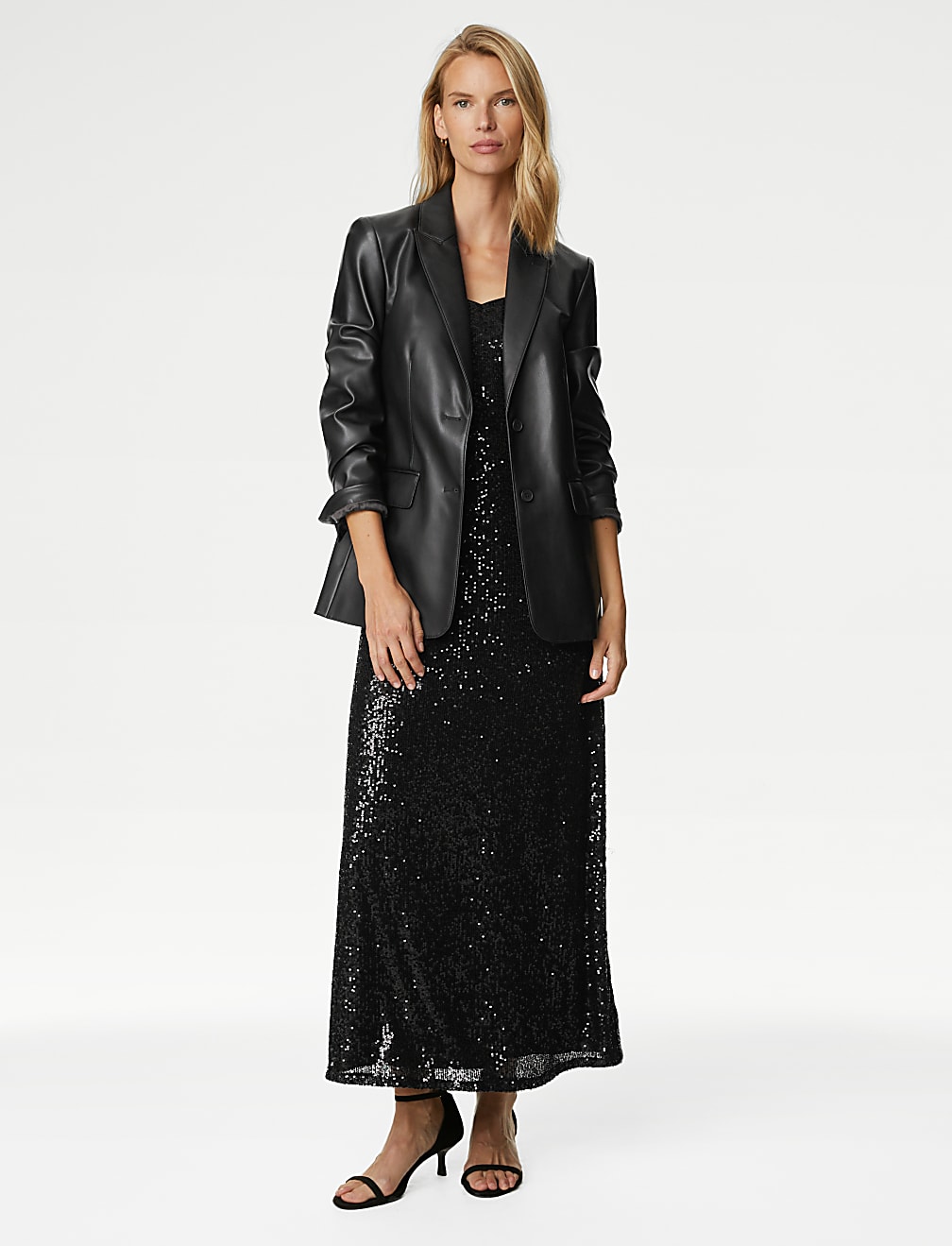 Sequin V-Neck Midaxi Cami Dress