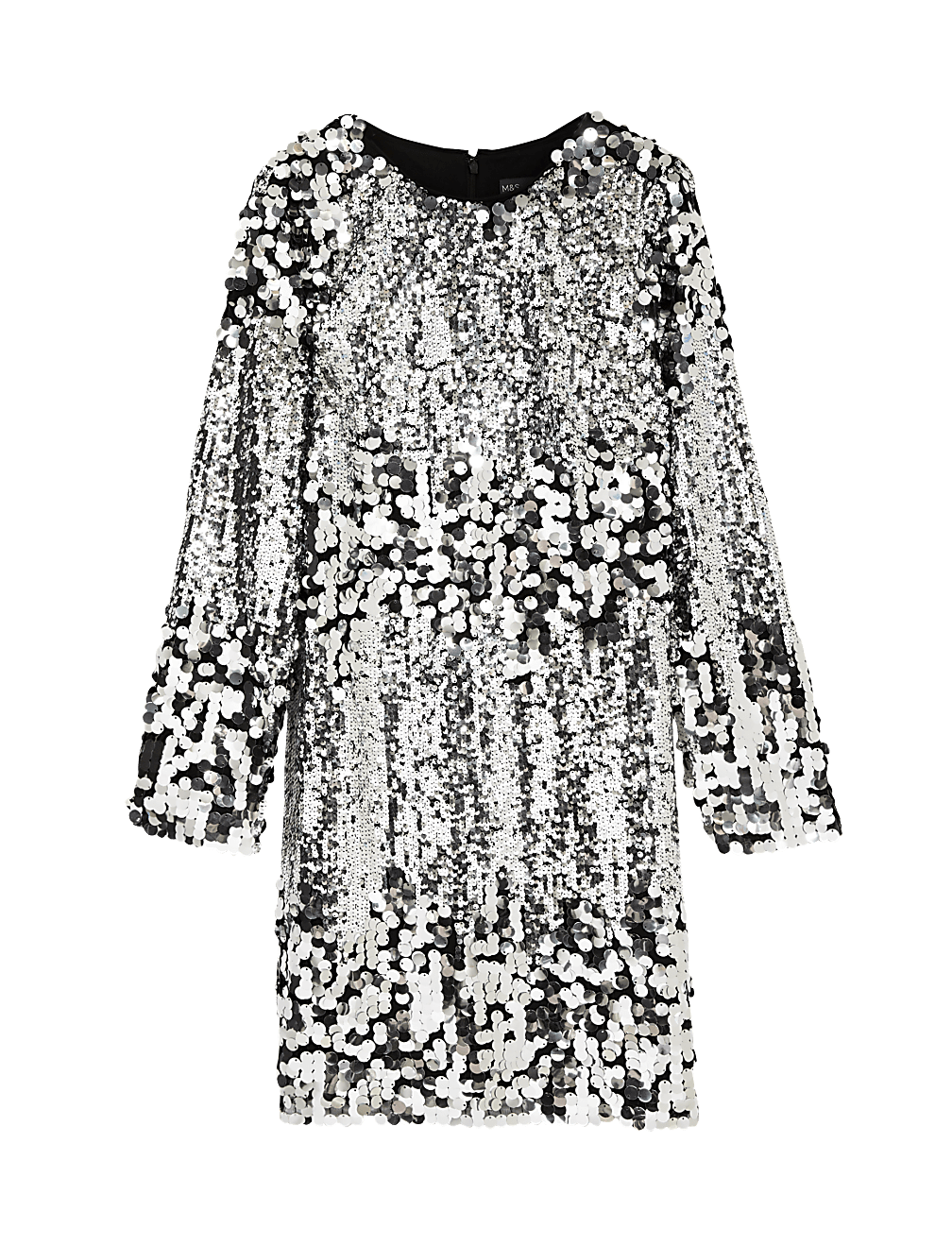 Sequin Round Neck Mini Shift Dress