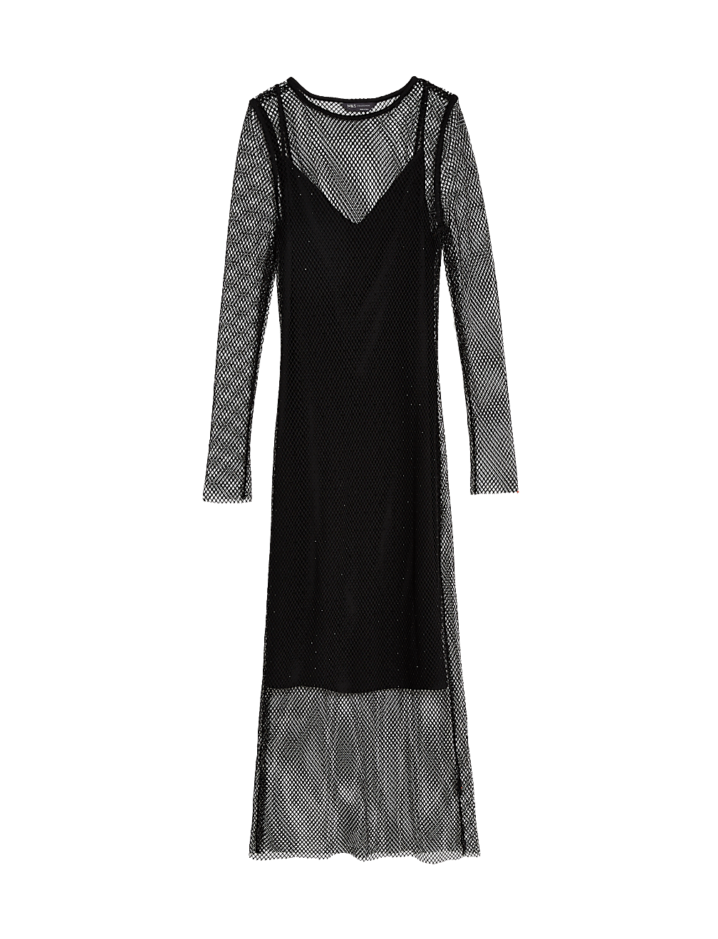Sparkly Mesh Midi Column Dress