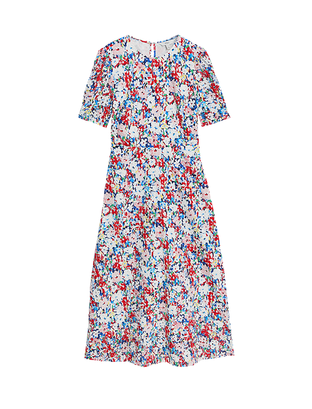 Buy Pure Cotton Floral Cutwork Detail Midi Tea Dress at Marks & Spencer