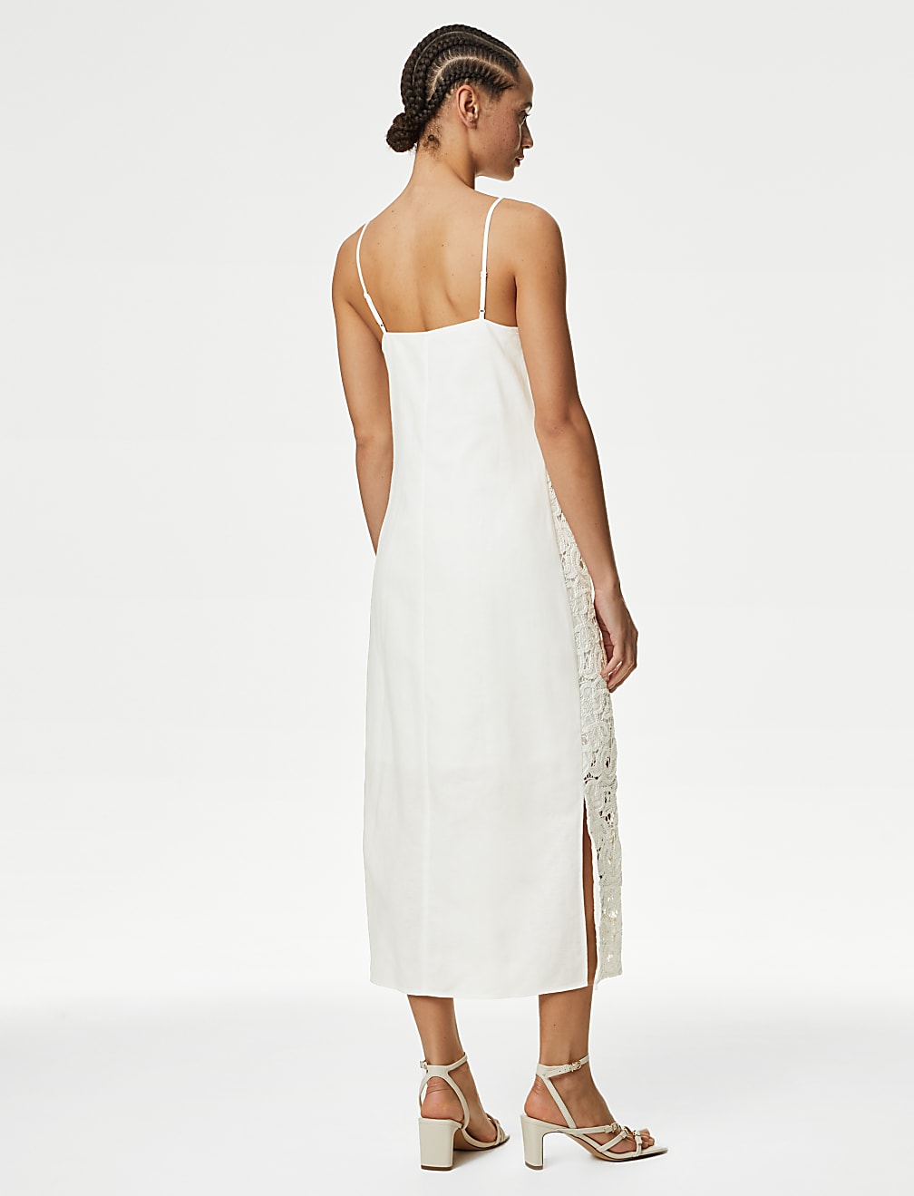 Cotton Rich Embroidered Square Neck Dress