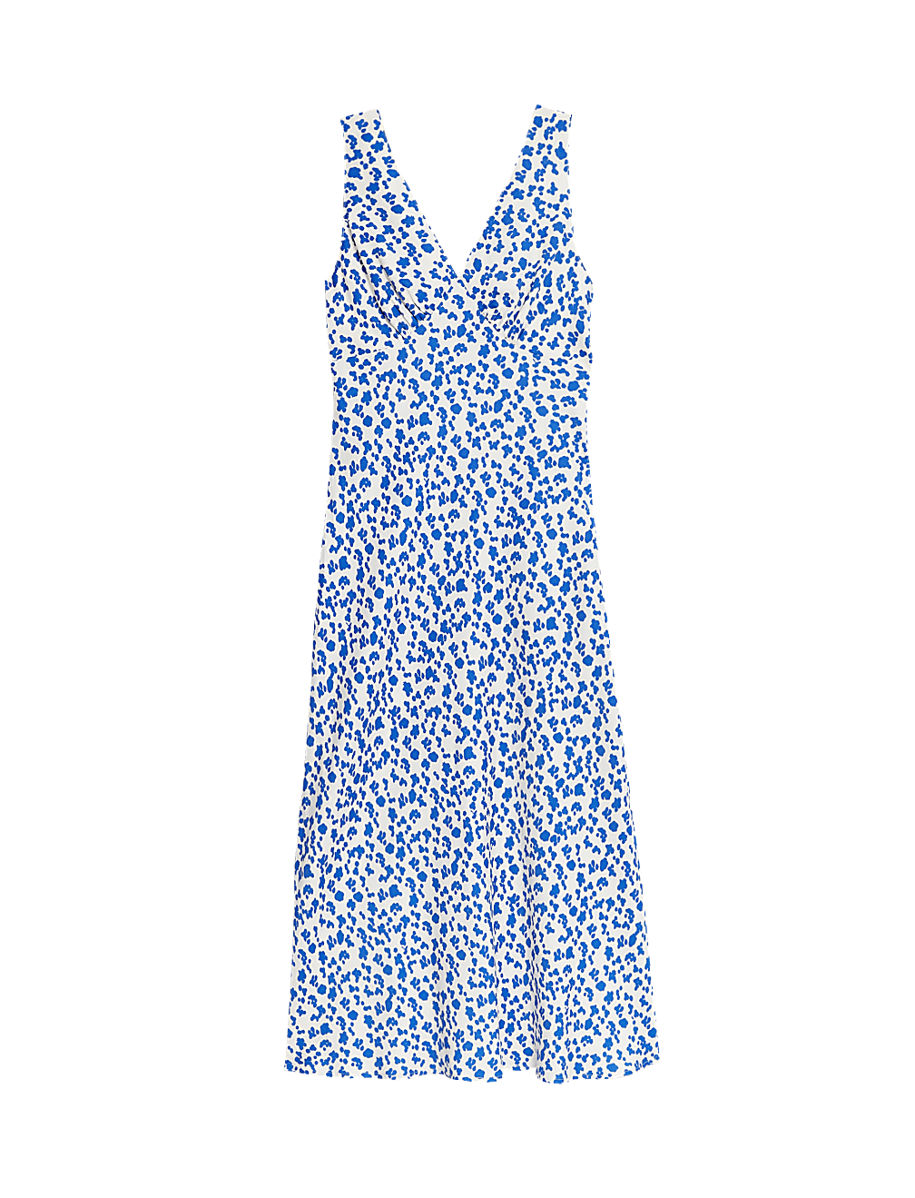 Lyocell Blend Floral V-Neck Midaxi Tea Dress