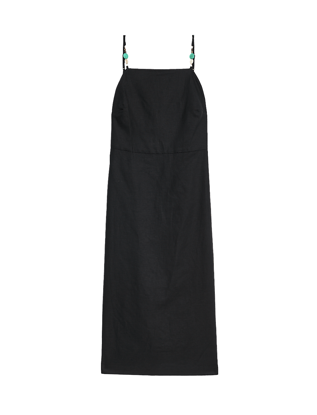 Linen Rich Beaded Midi Slip Dress