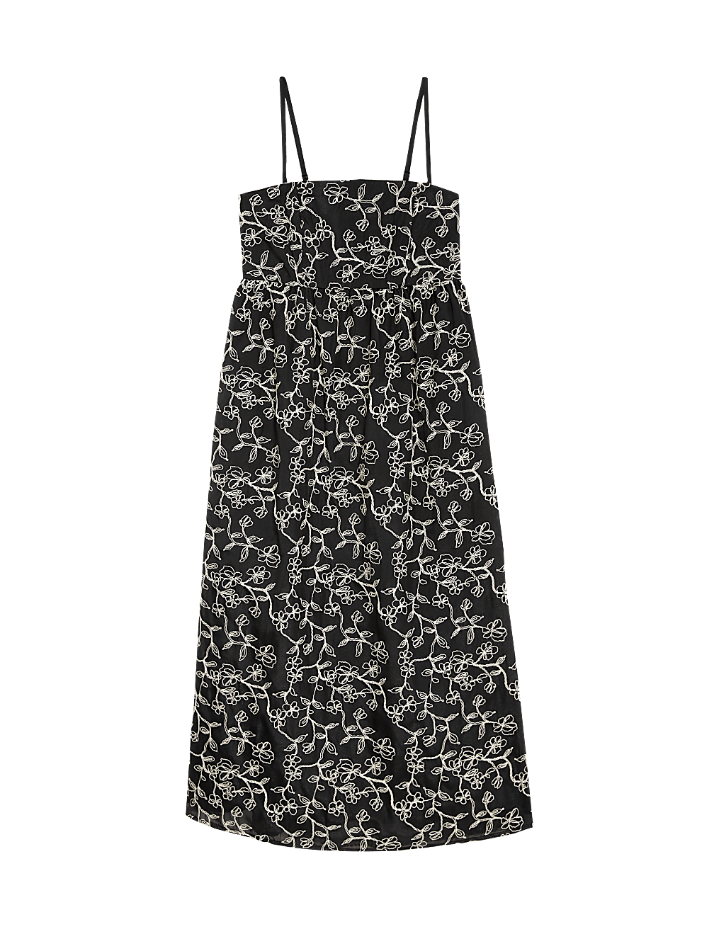 Lace Square Neck Midaxi Waisted Dress