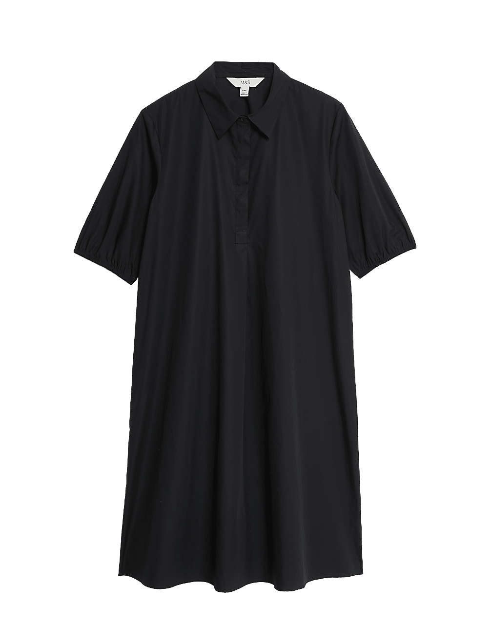 Pure Cotton Puff Sleeve Mini Swing Dress
