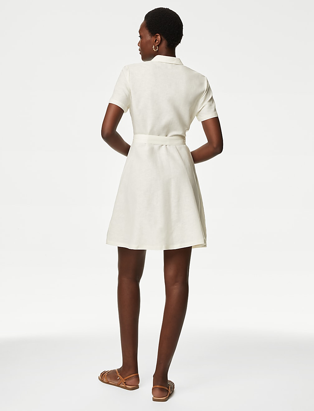 Buy Linen Rich Mini Shirt Dress at Marks & Spencer