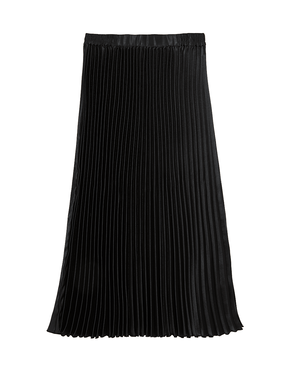Satin Pleated Midaxi Skirt