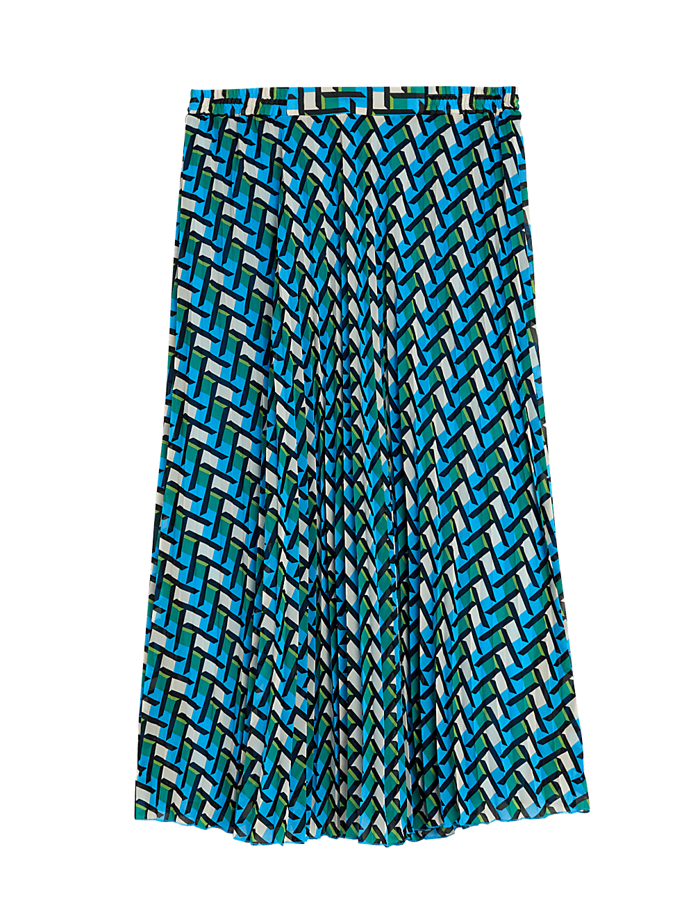 Geometric Pleated Midaxi Skirt