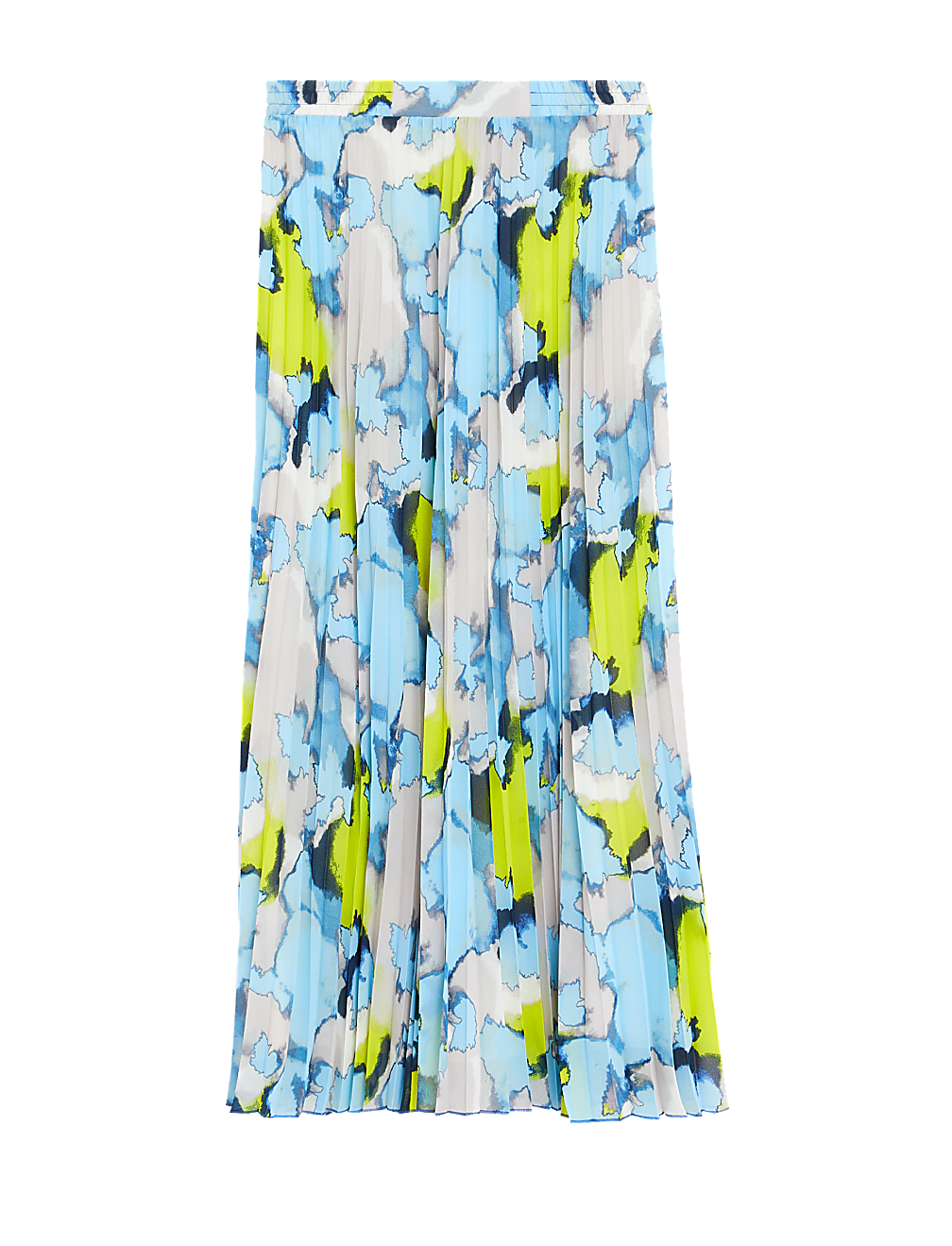Printed Pleated Midaxi Skirt