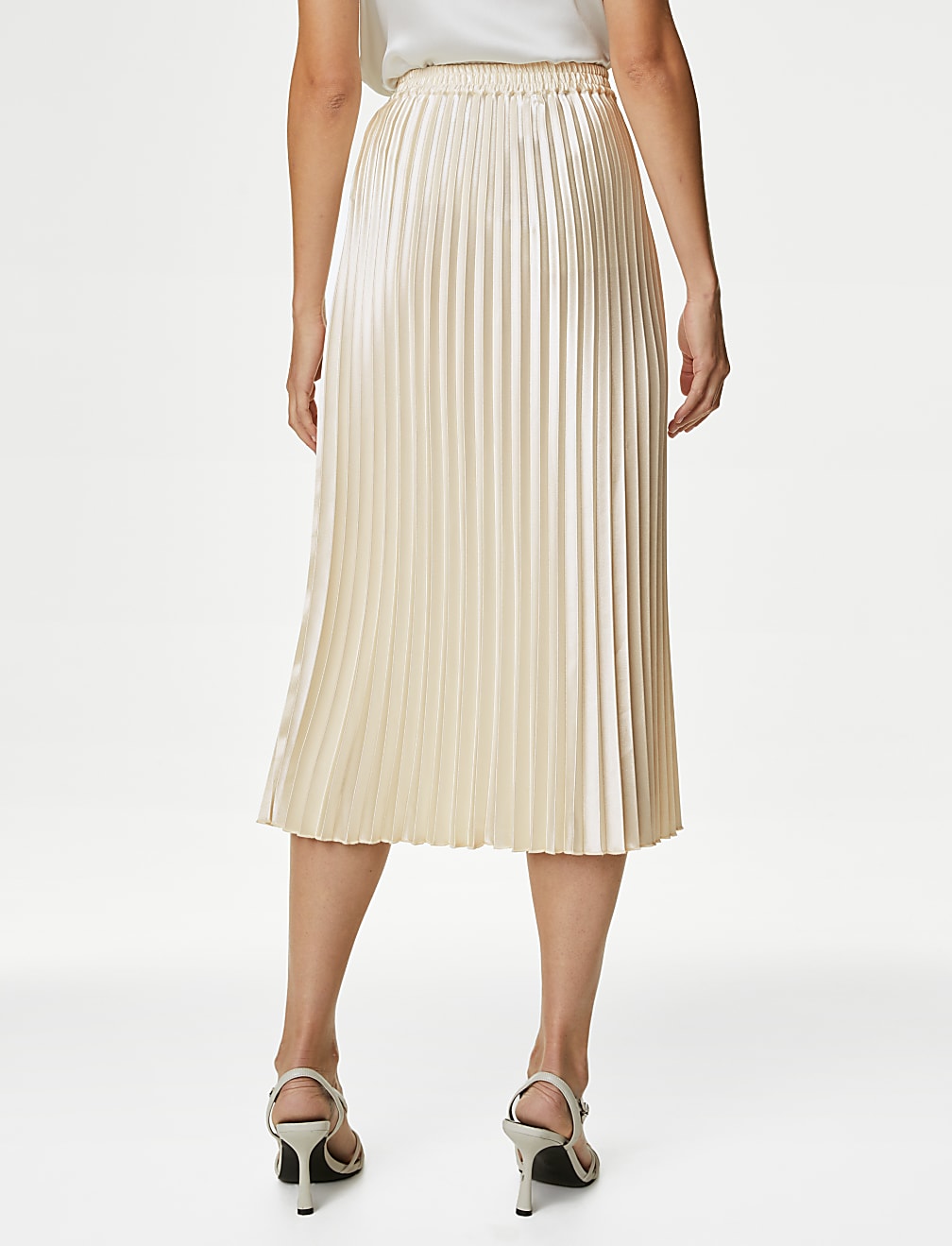 Satin Pleated Midaxi Skirt