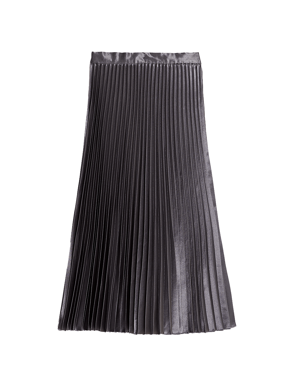 Satin Pleated Midaxi Skirt