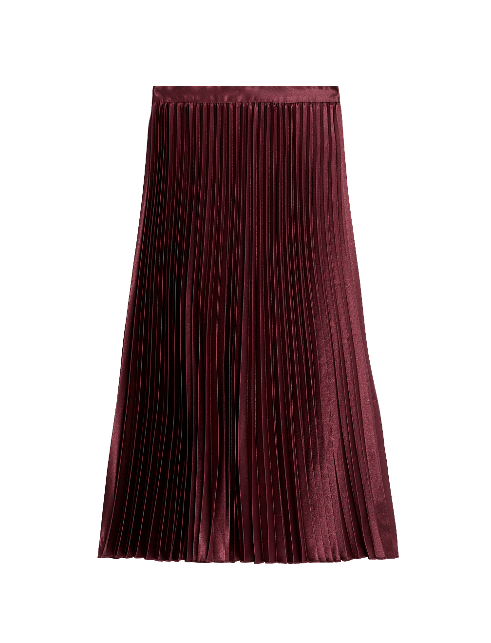 Satin Pleated Midaxi Skirt
