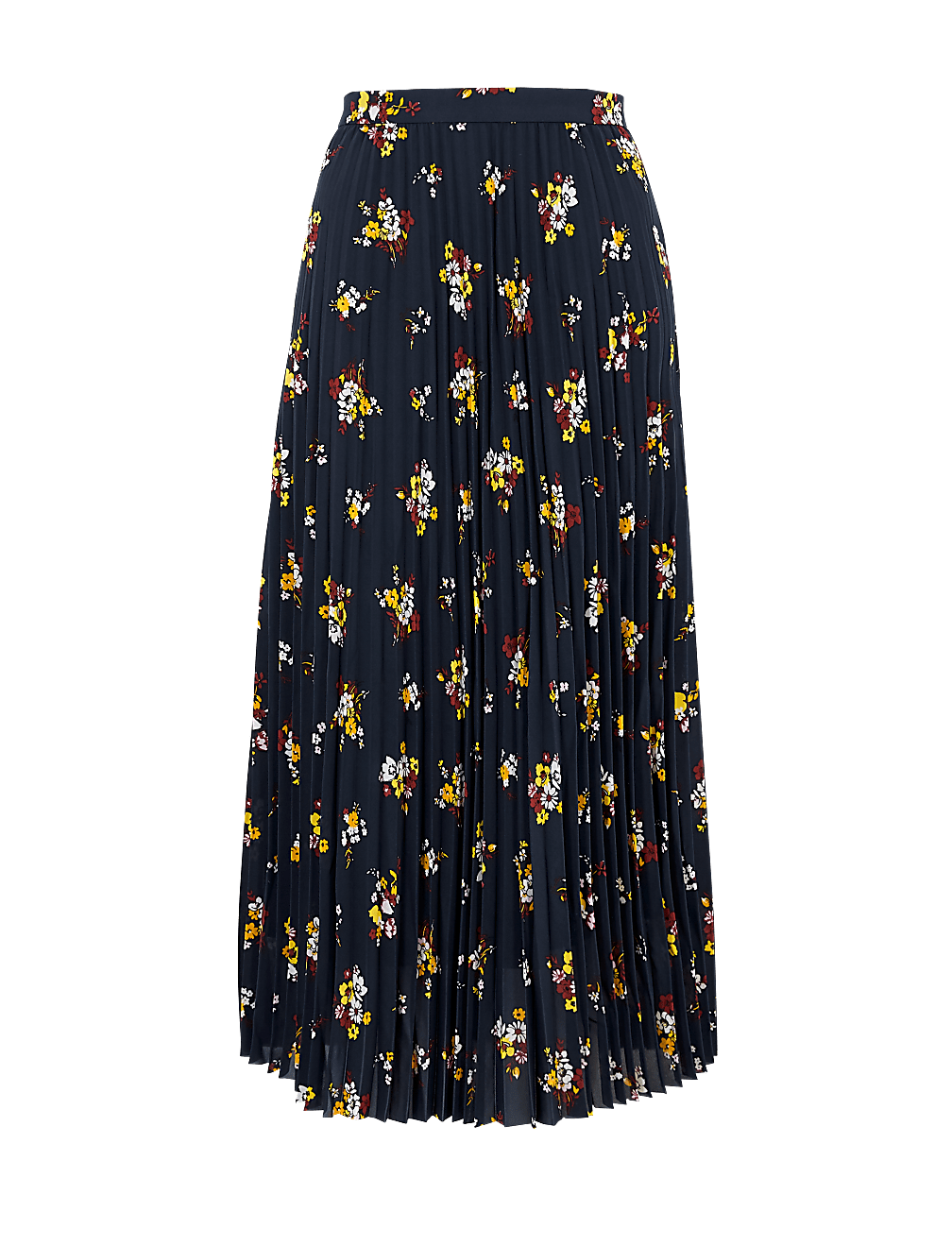 Floral Pleated Midi Skirt