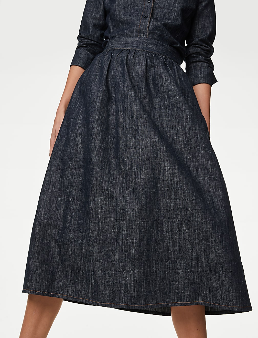Denim Midaxi Circle Skirt