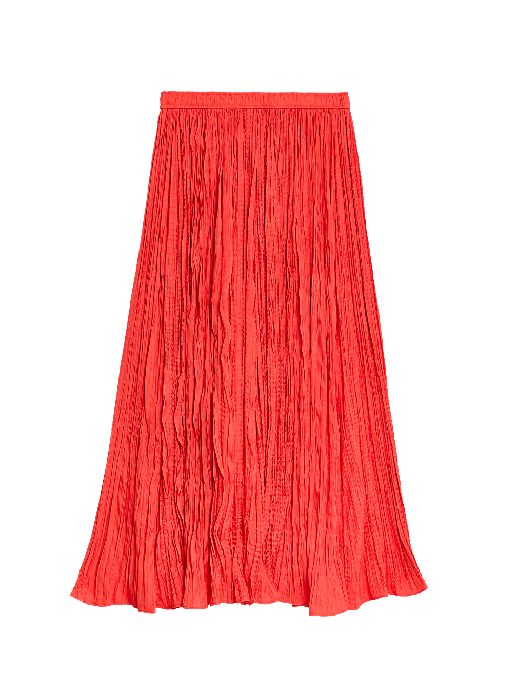 Textured Pleated Midi Skirt